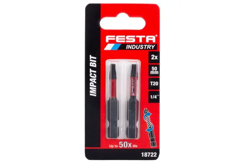 Torzní bit FESTA INDUSTRY T20 50mm S2 1/4" 2ks