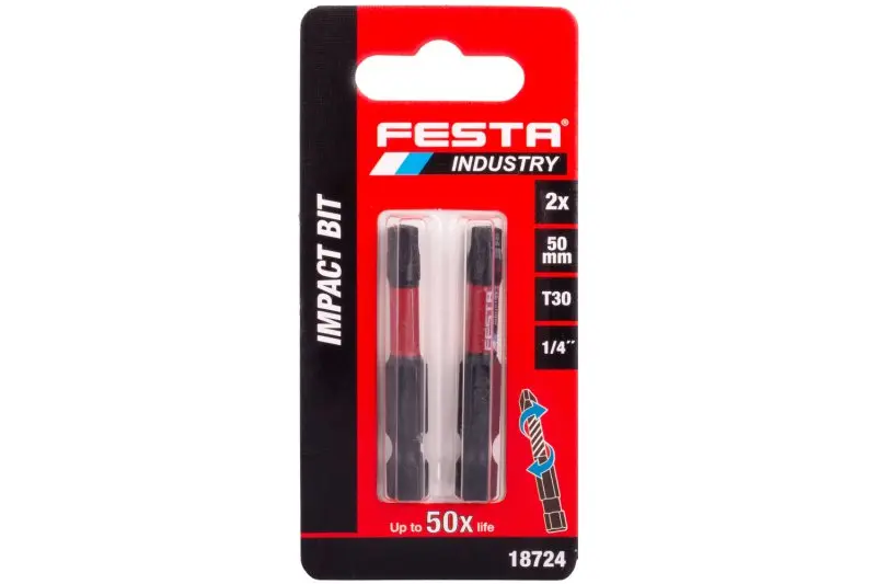 Torzní bit FESTA INDUSTRY T30 50mm S2 1/4" 2ks