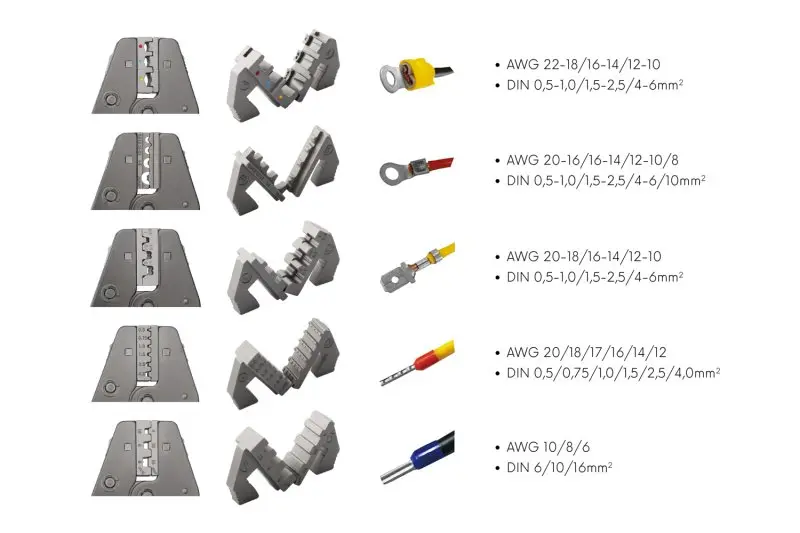 Kleště lisovací / krimpovací FESTA INDUSTRY s výměnnými čelistmi