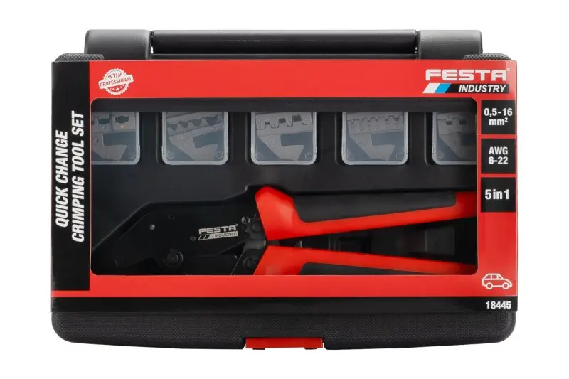 Kleště lisovací / krimpovací FESTA INDUSTRY s výměnnými čelistmi