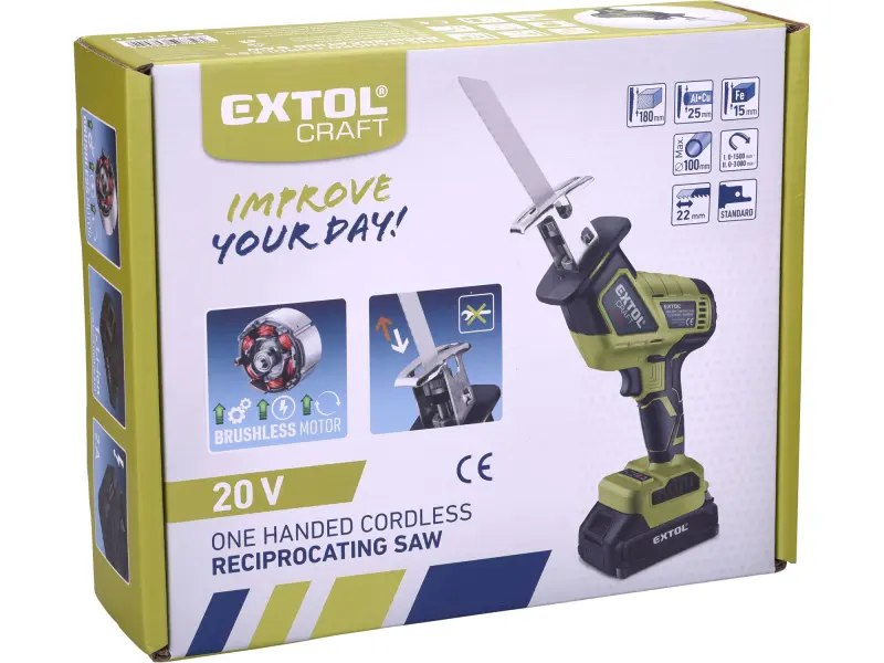 pila ocaska jednoruční aku, BRUSHLESS, 20V Li-ion, 2Ah