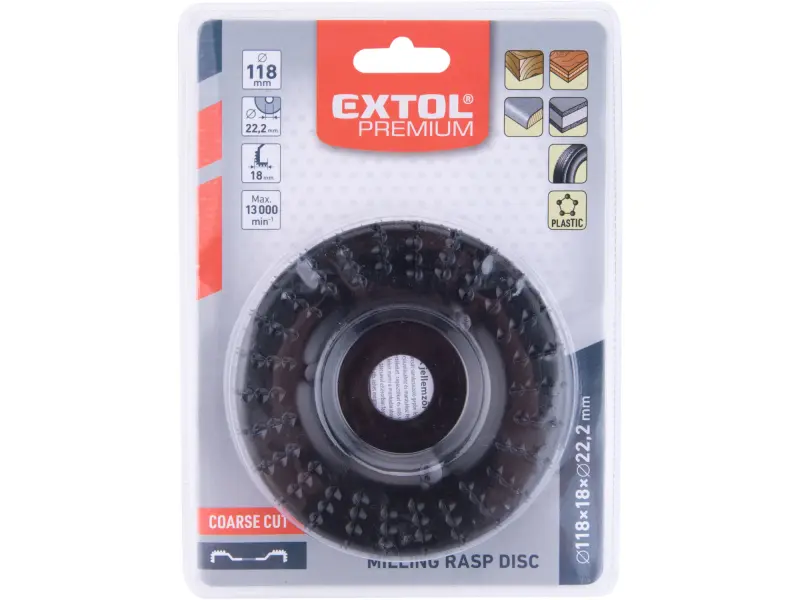 kotouč rašplový/frézovací na dřevo, O118x18x22,2mm, hrubý sek