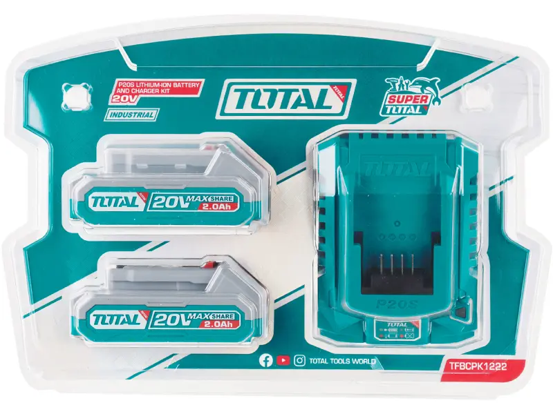 Sada baterie 20V, 2000mAh (2x) a nabíječka, industrial