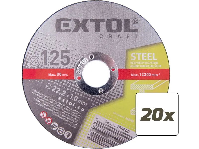 kotouč řezný na kov 20ks, O 125x1,0x22,2mm