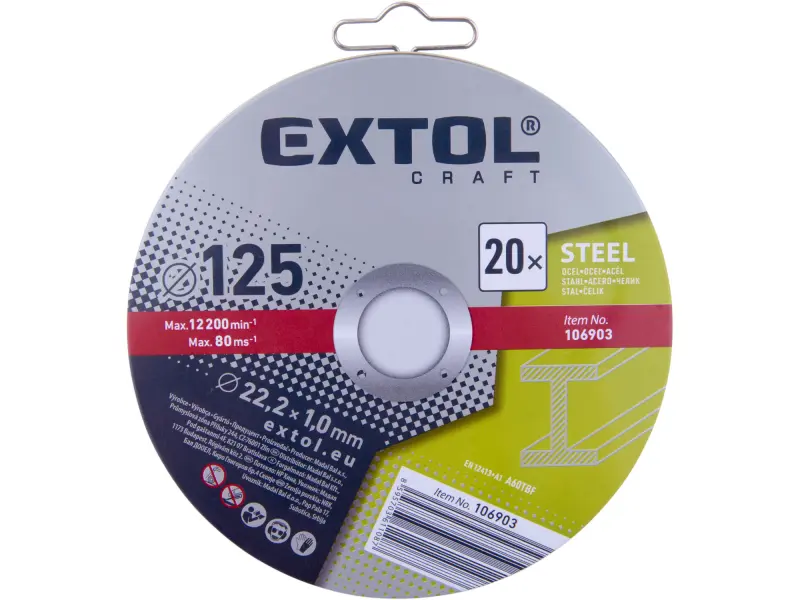 kotouč řezný na kov 20ks, O 125x1,0x22,2mm