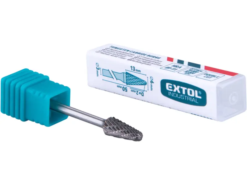 fréza karbidová, konická zakulacená, ⌀6x13mm, ⌀stopky 3mm, sek střední (double-cut)