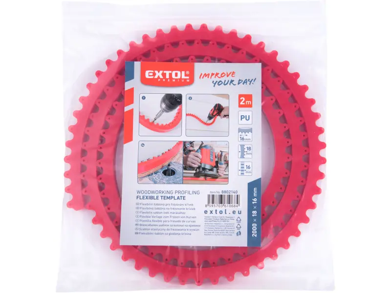 šablona flexibilní pro frézování křivek, 2000x18x16mm