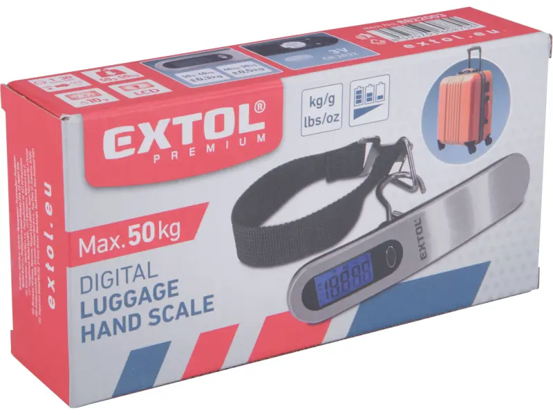 váha příruční digitální na zavazadla, 0,05-50kg