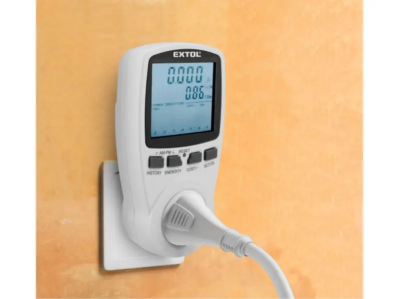 měřič spotřeby el. energie - wattmetr, kW, kWh, V, A, Hz