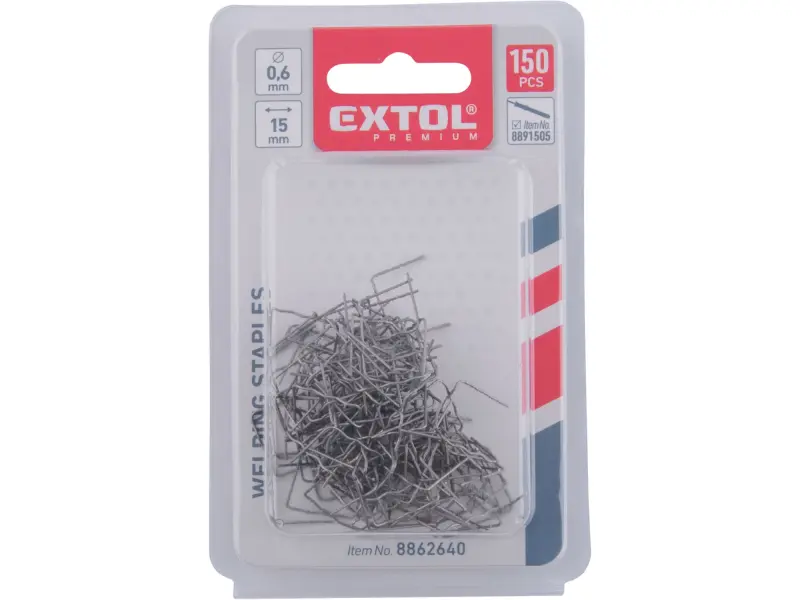 spony svařovací, 150ks, vlnka, ⌀0,6mm, rozteč 15mm