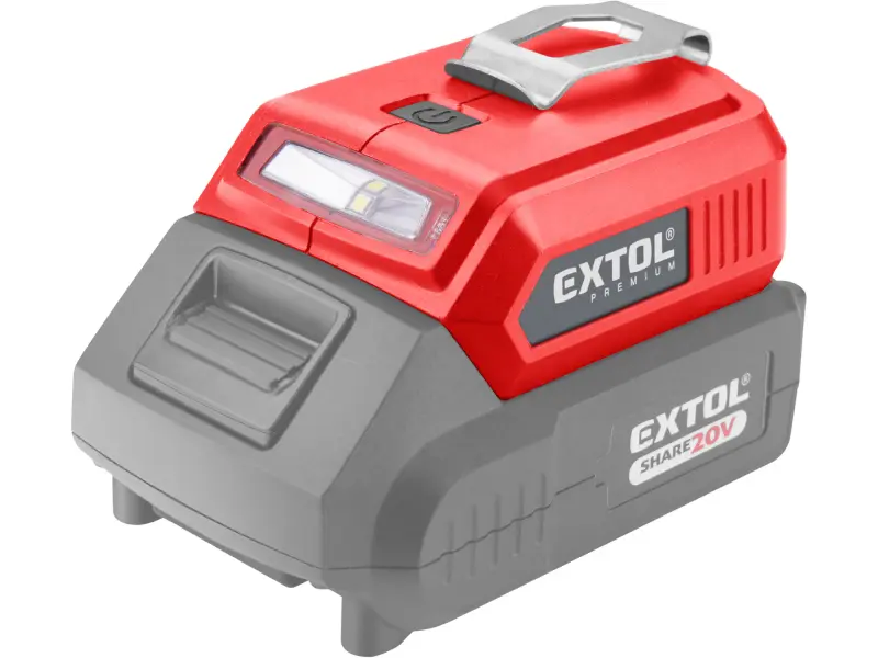 nabíječka aku pro USB zařízení, se světlem, SHARE20V, bez baterie, 5V/2A