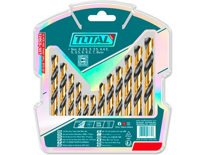 Vrtáky do kovu, sada 12ks, HSS