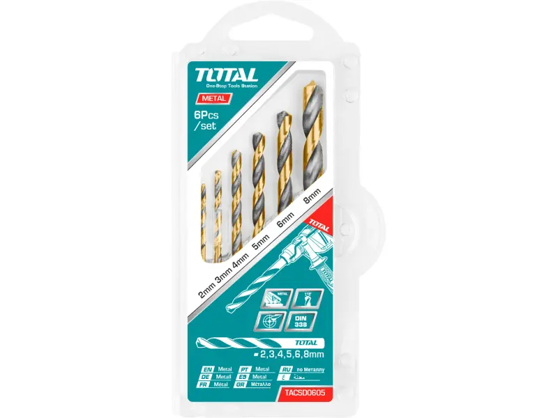 Vrtáky do kovu, sada 6ks, HSS