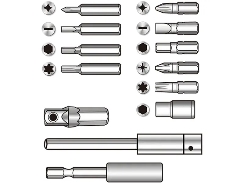 Šroubovák ráčnový a hodinářsky s ořechy a hroty, sada 55ks, industrial
