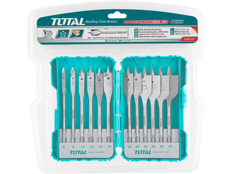 Vrtáky ploché do dřeva, sada 12ks, 152mm