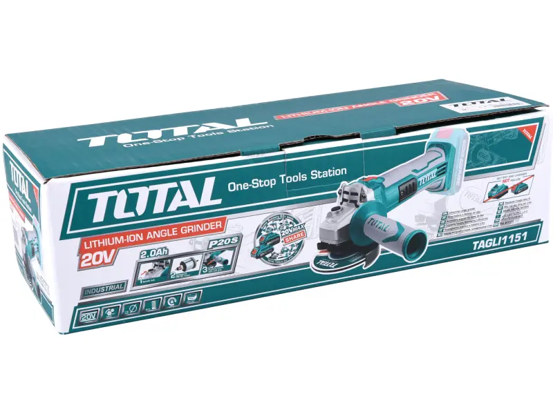 Bruska úhlová AKU, 115mm, 20V Li-ion, 2000mAh, bez baterie a nabíječky, industrial