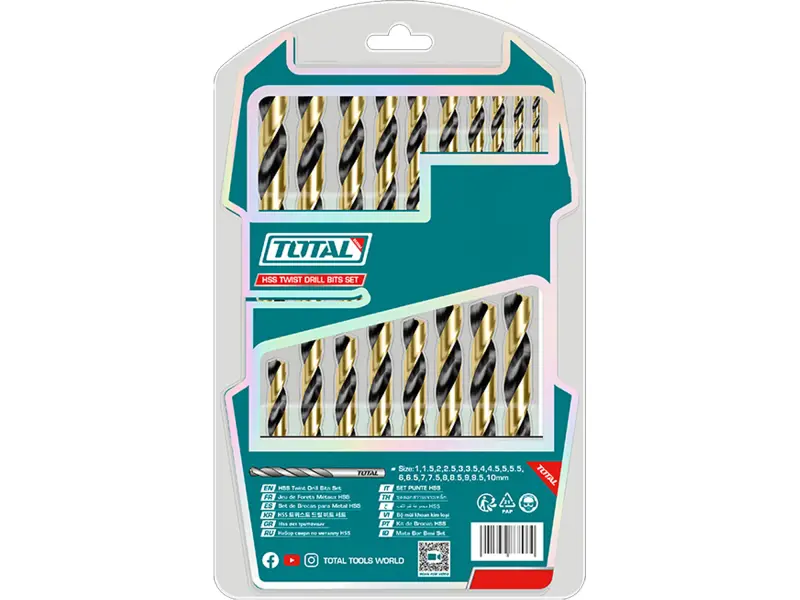 Vrtáky do kovu, HSS, sada 19ks