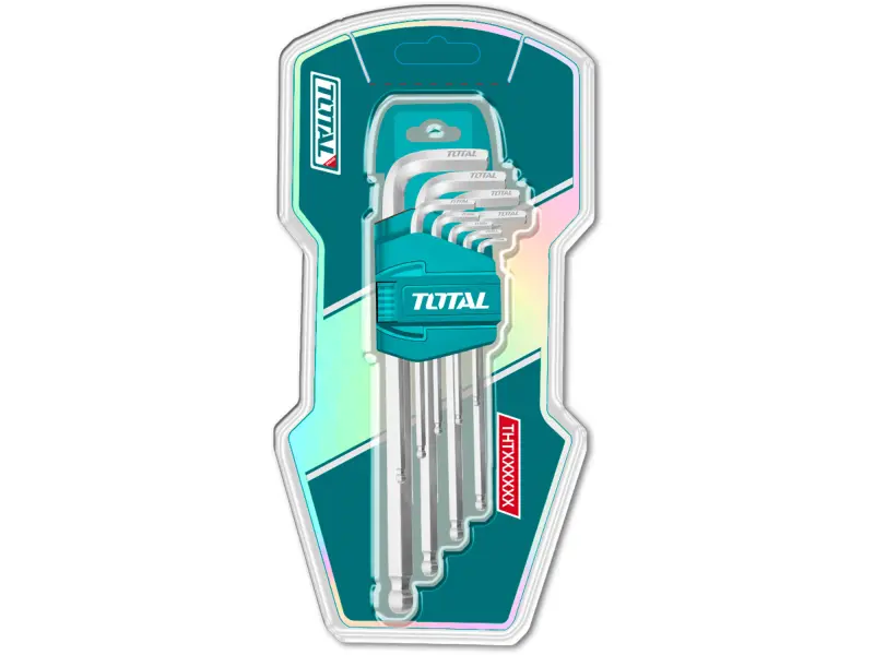 L-klíče IMBUS prodloužené s kuličkou, sada 9ks, CrV, s kuličkou, CrV