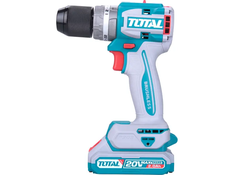 Vrtací šroubovák AKU s příklepem, brushless, 20V Li-ion (2x), industrial