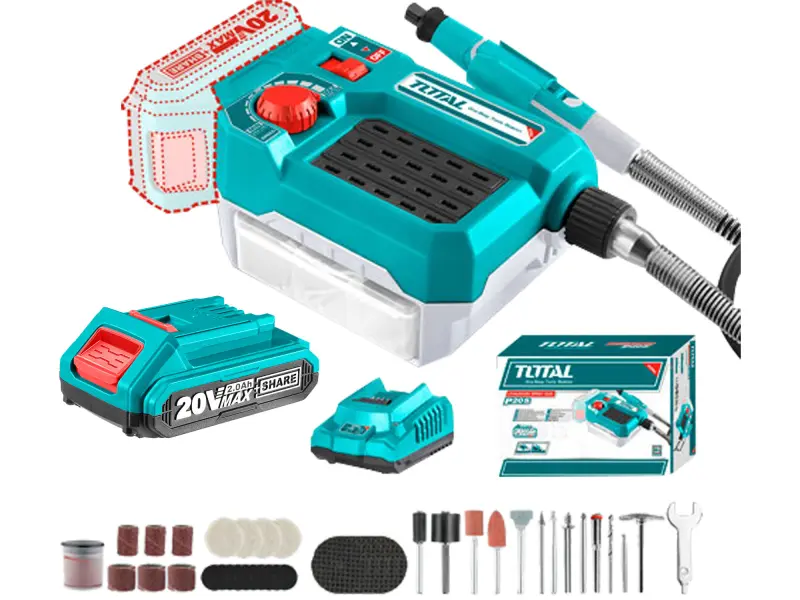 Bruska přímá AKU, 20V Li-ion, 2000mAh, s baterií a nabíječkou