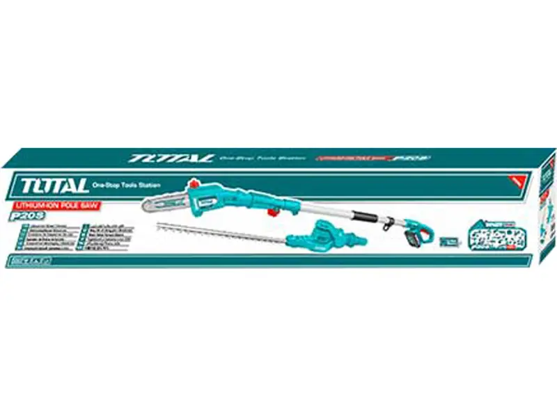 Pila na větve a nůžky na živé ploty, AKU, 20V LI-ION, 1x baterie, 1x nabíječka