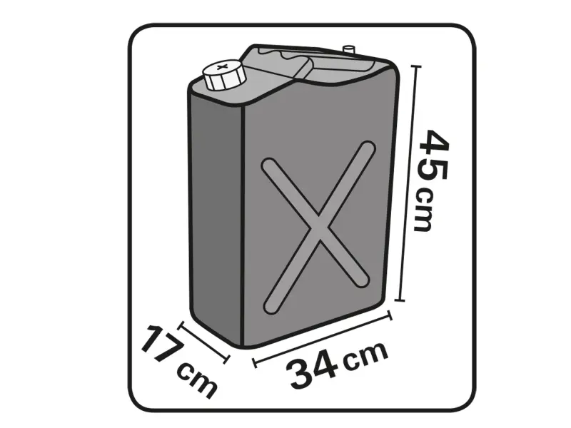 kanystr ocelový na benzín, 20L