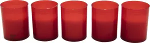 Bispol hřbitovní svíčka malá bez krytu, červená, 5 ks
