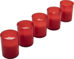 Bispol hřbitovní svíčka malá bez krytu, červená, 5 ks