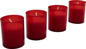 Bispol hřbitovní svíčka velká bez krytu, červená, balení 4 ks