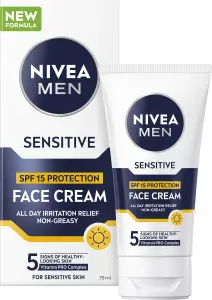 Nivea Men Sensitive ochranný pleťový krém, OF 15, 75 ml