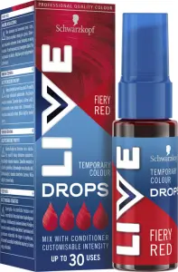 Schwarzkopf Live Drops Ohnivá červená barvicí kapky na vlasy, 30 ml