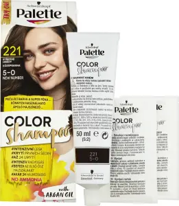 Schwarzkopf Palette Color Shampoo barva na vlasy 221 středně hnědá, 50 ml