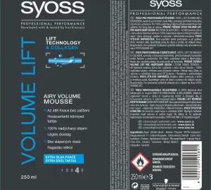 Syoss Volume Lift extra silná fixace, pěnové tužidlo, fixace 4, 250 ml