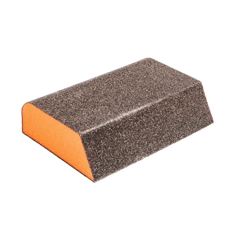 Brusná houba tuhá zkosená | 100x70x25 mm, zr. 80
