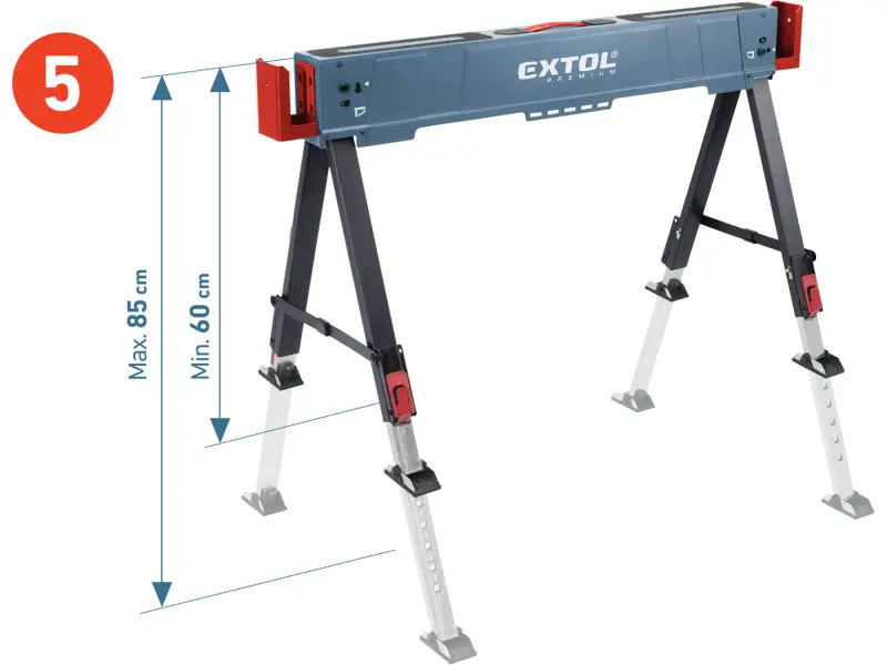 Koza stavební skládací 1kus, nosnost 550 kg, výška 60-85 cm