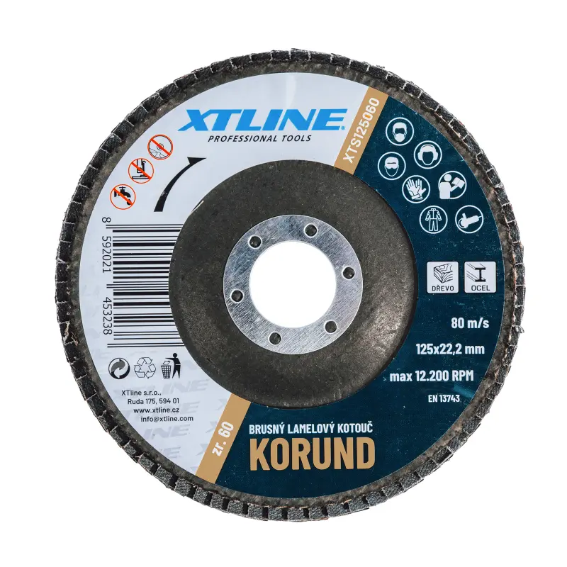 XTLINE Kotouč brusný lamelový korund | 125 mm zr. 40