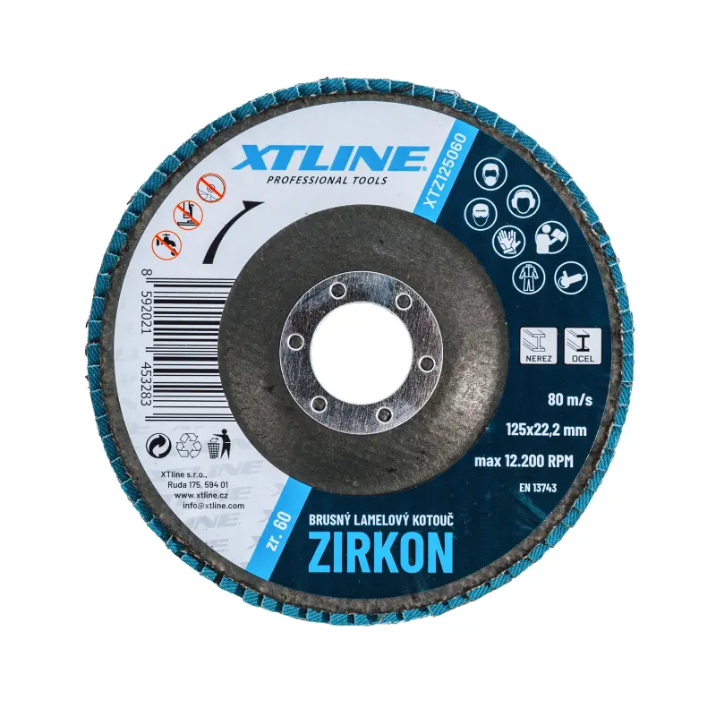 XTLINE Kotouč brusný lamelový zirkon | 125 mm, zr. 60