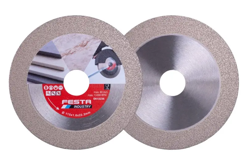 Kotouč diamantový FESTA INDUSTRY na sklo, keramiku, dlažbu řezný/brusný 115x22,2mm