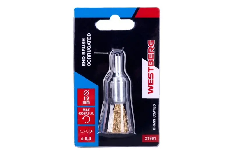 Kartáč rotační koncový vlnitý WESTBERG 12mm stopka