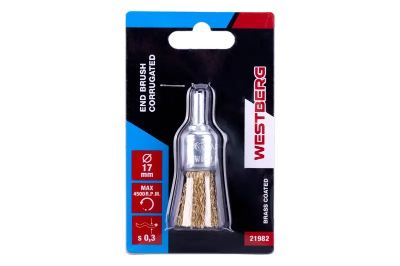 Kartáč rotační koncový vlnitý WESTBERG 17mm stopka