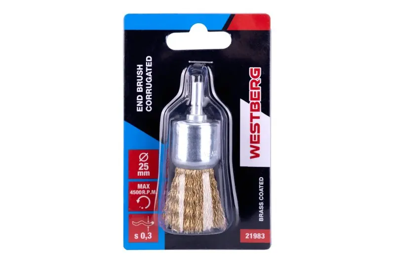 Kartáč rotační koncový vlnitý WESTBERG 25mm stopka
