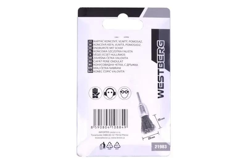 Kartáč rotační koncový vlnitý WESTBERG 25mm stopka