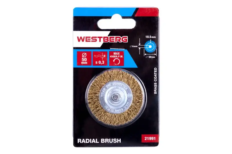 Kartáč rotační radiální vlnitý WESTBERG 50mm stopka