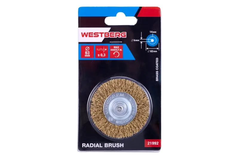 Kartáč rotační radiální vlnitý WESTBERG 63mm stopka