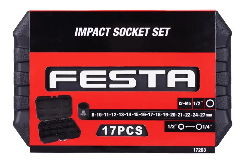 Sada úderových hlavic FESTA Industry 1/2" Cr-Mo