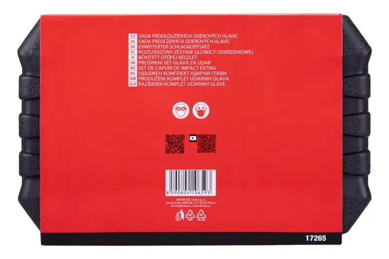 Sada úderových hlavic FESTA Industry prodloužených 1/2" Cr-Mo