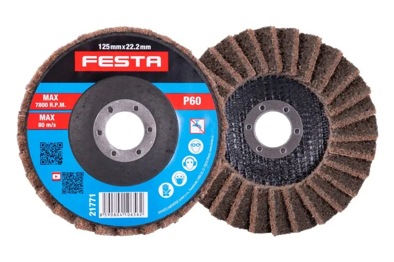 Kotouč brusný korundový lamelový FESTA 125 mm/22,2 mm P60 HRUBÝ
