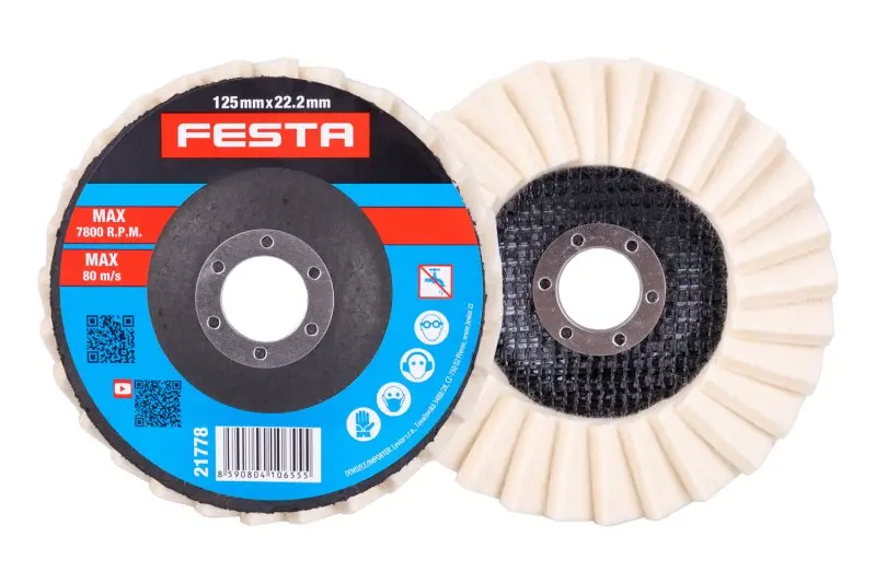 Kotouč leštící filcový lamelový FESTA 125 mm/22,2 mm