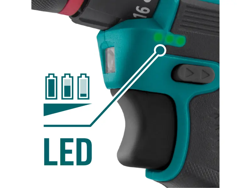 vrtací šroubovák aku, BRUSHLESS, 16V Li-ion, 2×2Ah