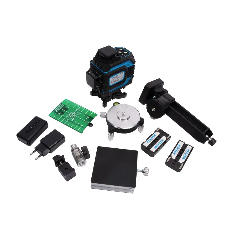 Laser samonivelační křížový 360° / 4D + příslušenství | zelený paprsek